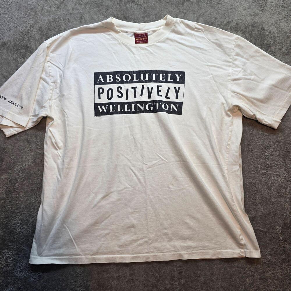 Vintage Cloud International Shirt Mens 2XL White Absolutely Positively Tee